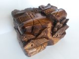 Carved Wooden Chest - small