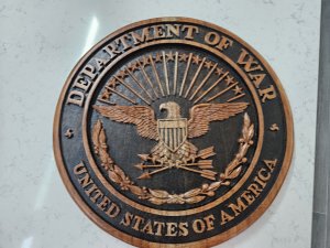 Hand carved Department of War Seal