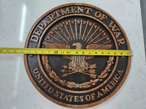 Hand carved Department of War Seal