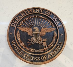 Hand carved Department of War Seal