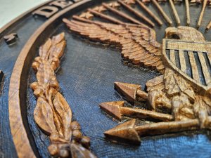 Hand carved Department of War Seal