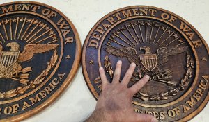 Hand carved Department of War Seal